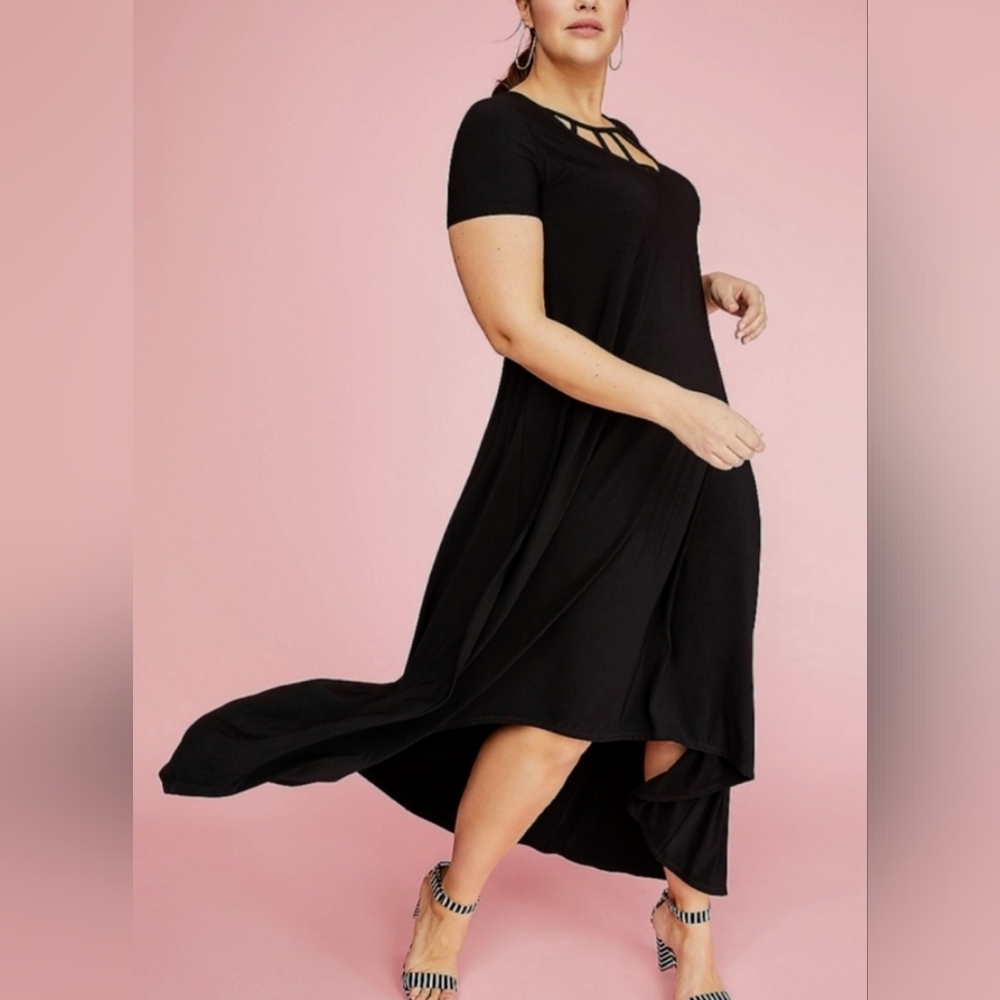 NEW Lane Bryant Black Maxi Hi-Lo Dress Women’s Plus Size 22/24